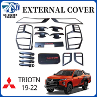 Mitsubishi Triton 2019-2022 Car Accessories Cover ABS Matte Black Design ( Full set)