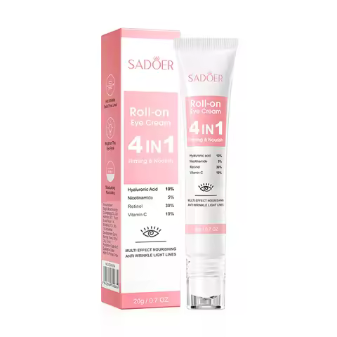 SADOER 4in1 Roll-on Moisturizing Eye Cream Anti Dark Circles Eyes Bags Firming Moisturizing Eye Seru
