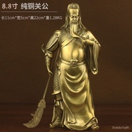 Guan Gong Copper Statue Copper Guan Gong Lord Guan the Second Decoration Pure Brass Wu Statue Living Room Worship Buddha