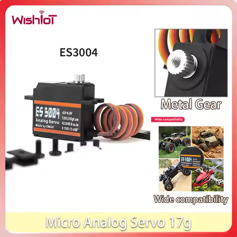 17g Micro Analog Servo ES3004 Metal Gear 4.8V-6.0V for DIY Drones Airplane Aircraft Car Robot Access