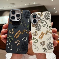 Line Flower Leaf pattern case For Samsung Galaxy S25 FE A17 A07 A06 M56 F56 M16 F16 M06 F06 5G Shock
