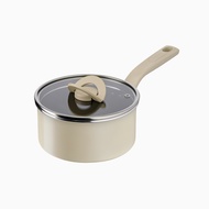 TEFAL BLOSSOM Induction Saucepan &amp; Stew Pot (18cm, 20cm, 24cm) with Glass Lid Dishwasher Oven Safe No PFOA Beige