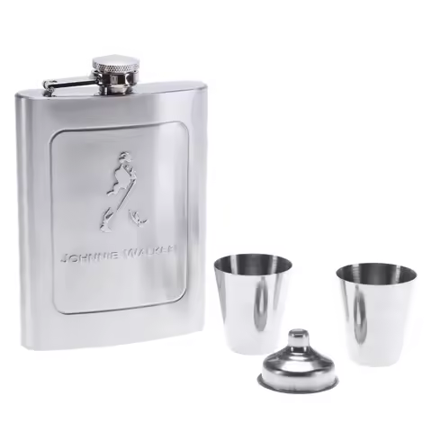 Stainless Steel Outdoor Portable Pocket Hip Flask Whiskey Flask Alcohol Drinking Container Gift Box 