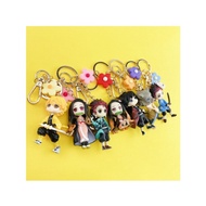 New Demon Slayer keychain pendant, Demon Slayer figure, small flower ornament, figurine pendant, key