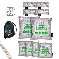 Nestr Odor Eliminator Charcoal Bags-10 Pack, 2100 Grams Nature Fresh Bamboo Charcoal Air Purifying Bag, Closet Deodorizer, Freshener, Dehumidifier, Odor Absorber, Odor Eliminator for Basements[PRE-ORDER]