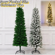 Slim Christmas Tree with LED/Metal Stand 4/5/6/7/8FT Artificial Pencil Christmas Tree for Xmas Decor