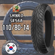 Korea Shinko Tires SR568, 110/80-14, 110-80-14, 110/80x14, 110/80 14, Pirelli, Michelin, Corsa, Brid
