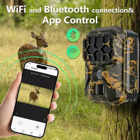 8K 60MP Infrared WIFI Wildlife Hunting Camera Outdoor Solar Panel Bracket with Wireless app control 