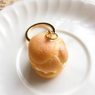 鮮奶油泡芙-小 甜點飾品 包包掛飾 耳環