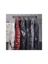 50入組帶衣架孔的衣物袋，透明防塵防蟲，適用於衣櫥衣物儲存和一次性乾洗袋