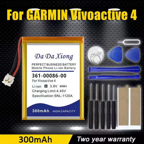 300mAh Replacement Battery 361-00086-10 361-00086-00 For Garmin Vivoactive 4 Forerunner 235 220 225 