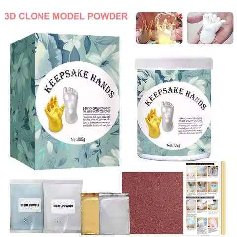 Baby souvenir hand and foot casting kit DIY plaster statue molding 3D hand print mold powder casting