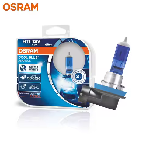 OSRAM H11 62211CBA Halogen Cool Blue Advance 12V 55W Car Original Headlight 5000K White Light +50% B