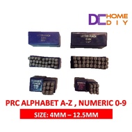 PRC ALPHABET A-Z 0-9 LETTER NUMBER NOMBOR PUNCH PUNCHES PLATE BOARD STAMP CHOP