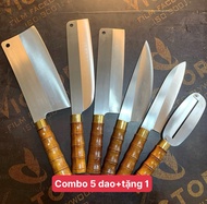 bộ 5 dao nhà bếp tặng 1 dao bào ( dao 2 lưỡi ) được làm từ thép trắng nhật không han rỉ sét giá tại