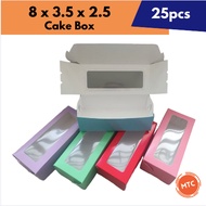 25pcs. 8x3.5x2.5 Loaf Cake Box WITH WINDOW (High Quality)