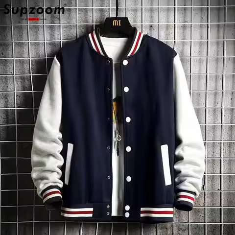 Supzoom New Arrival Fashion Fleece Casual Baseball Uniform Cotton Spliced Regular Rib Sleeve Brand C