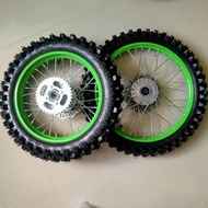 ล้อหน้า 70/100 ขอบ 17 นิ้ว+ล้อหลัง 90)100ขอบ14 นิ้ว เลือก +ยางนอก+ยางใน + ดิส +สะตอร์..+เพลาและบู๊ดล