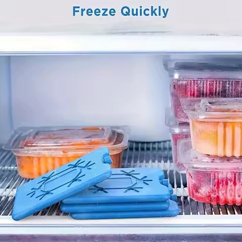 6-Pack Ice Packs for Lunch Box and Coolers, Ice Pack Freezer Packs, Slim & Long-Lasting Reusable Ice