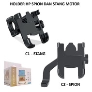 HP Holder C1 Motorcycle Handlebar, C2 Full Metal Mirror, Rust-Resistant, Shockproof