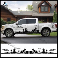8 ชิ้น สติ๊กเกอร์ติดประตูข้างรถยนต์สำหรับ Ford Ranger Raptor F150 F-150 ออฟโรด 4X4 นักปีนเขา รถกระบะ