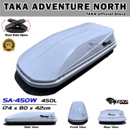 TAKA MD-450 Car Roof Box [Explorer Series] [XL Size] [Glossy Black /White] Cargo ROOFBOX