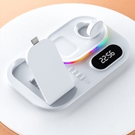 Galaxy Watch 6/5/4/3 RGB 30W Wireless Charger Dock Qi 4 in 1 Charging Station Compatible with Apple