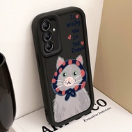 Casing hp for Samsung A17 4G A17 5G M17 5G F17 5G Case Heartwarming Shawl Polkadot Cat Case Silicone