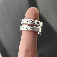 Popular Titanium Steel Ring Line Puppy Sticker Ring Girlfriends Couple Ring Men Women Hug Puppy Graf