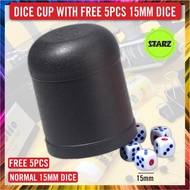 Dice Cup / Shake Dice Cup + Free 5pcs Dice (15mm) / KTV Dice Cup Set - Ready Stock (Eco Set)