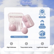 Midroo Contact Lens Case Pink Portable Contact Lens Simple Glossy Tweezers + Sucking Rod+ Lens Case