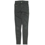 二手 DIESEL SLANDY-HIGH 超緊身高腰牛仔褲，24 碼，黑色，拉鍊門襟，牛仔褲。