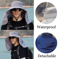 Men's Waterproof Fishing Hat Summer Neck Protection Sunscreen Outdoor Oversized Brimmed Shawl Bucket