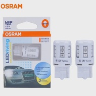 Osram | หลอดไฟ LED OSRAM T20 7440 WY21W W21W 12V สีเหลืองอำพัน สำหรับไฟเลี้ยวข้างรถยนต์มาตรฐาน OEM ร