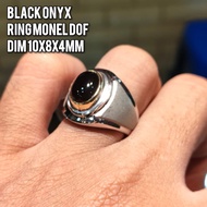 SMALL YEMEN AGATE STONE RING MONEL DOFFRing