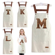 Apron Bbq Cooking wood art letter Printed Set