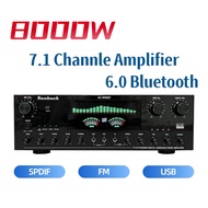 Sunbuck 7.1 Channel 8000W Power Amplifier Wireless Bluetooth FM SPDIF Home Amplifier家用功放