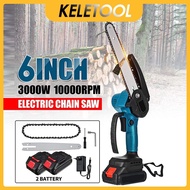 388v 4 / 6 Inch Electric Chain Saw Handheld Electric Chainsaw Household Wood Saw Cordless Garden Power Tools