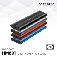 Case Casing SSD M2 M.2 NVME Voxy USB 3.0 HM801 2in1 NVME + NGFF CASE
