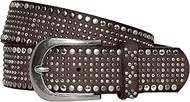 Women's Rivet Belt - Vintage Belt - Jeans Belt in 15 Colours - Length 80 to 105 cm, dark brown, 80 (