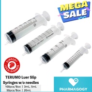 TERUMO Luer Slip Syringes w/o needles 3mL 5mL (100pcs/box) 20mL (50pcs/box)