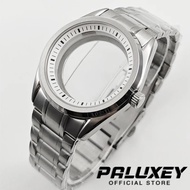 PALUXEY NH35 40mm GS Case White Chapter Ring Sapphire Glass Watch Case Stainless Steel Strap Fit NH3