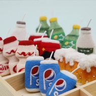 羊毛氈手作 飲料系列百事養樂多雪碧啤酒旺仔 手工胸針/別針/髮夾