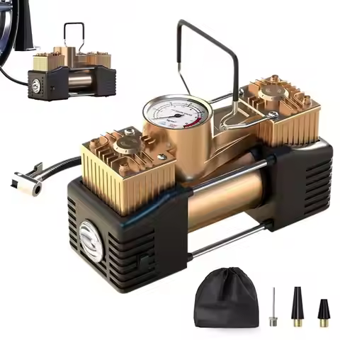 Heavy Duty Car Tire Inflator Car Tire Pump Direct Drive Inflation Pump Portable Air Compressor Pump 