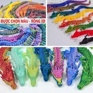 [SELECT COLOR] Large Dragon 90cm Curving 3D Printed Model with Multicolored Joints 60cm Animal Toys 