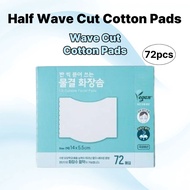 Half Wave Cut Cotton Pads (72pcs), Wave Cut Cotton Pads, Toner Cotton Pads, Korean Cotton Pads, Make