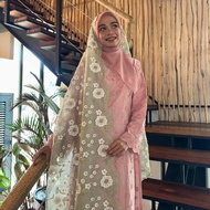 SELEMPANG PERMATA SHAWL VENEIL DESIGN FLORAL RAYA 2026 NEW ARRIVAL MATERIAL ORGANZA SULAM BIKU
