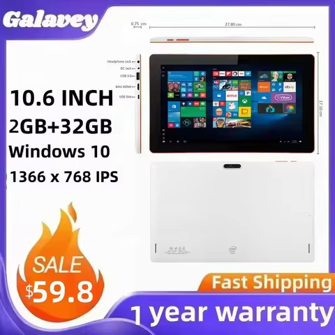 WholeSales 10.6 INCH Windows 10 Tablet 2GB+32GB Free Stylus Z3735F Quad Core 1366 x 768 IPS Tablet S