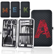 19pcs Fingernail Cutter Stainless Set Steel Nail Scissor Cuticle Tools engrave image Design Series
