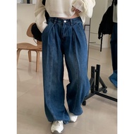 [imfine] Girls Collection Rear Elastic Car Line Denim Wide Pants A3047